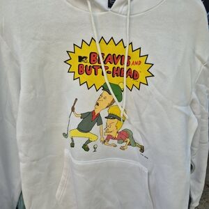 MTV Beavis and Butt-Head White Hoodie